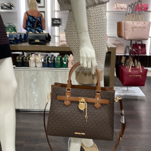 Michael Kors Hamilton Meidum Satchel Shoulder Crossbody 
Brown - Picture 15 of 16